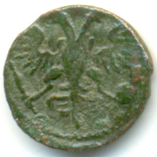 Полушка 1722 г. НД. Петр I Год арабский. Набережный монетный двор